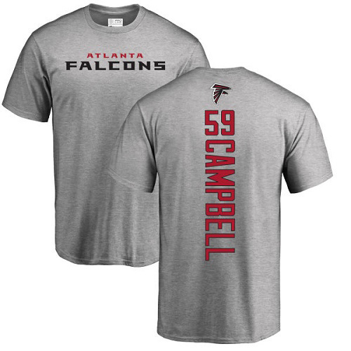 Atlanta Falcons Men Ash De Vondre Campbell Backer NFL Football #59 T Shirt->youth nfl jersey->Youth Jersey